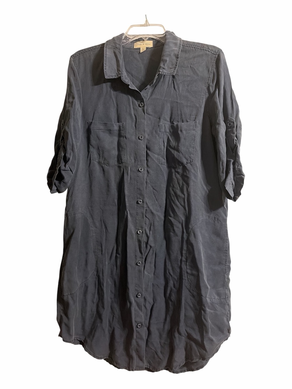 cloth & stone Navy Button-Front Shirt size Large